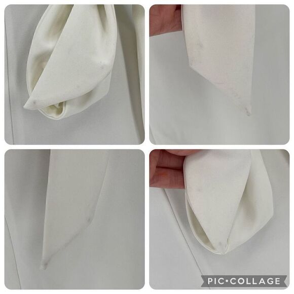 Alexia Admor Fara Dress Ivory Midi Sheath Tie Belt Sleeveless D3517 Women Size 4 - Picture 12 of 13